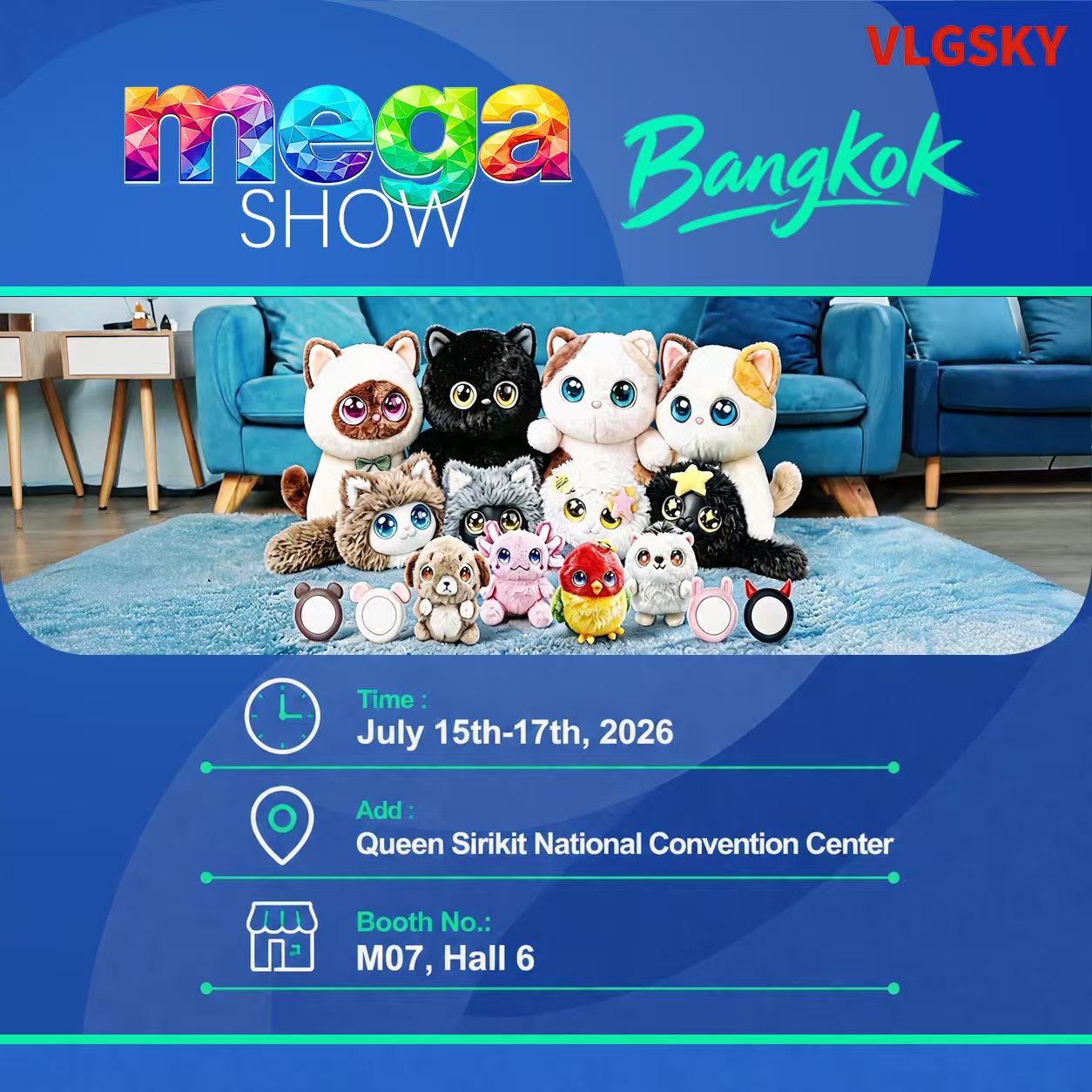VLGSKY、2026年バンコクMEGA SHOWでAIぬいぐるみシリーズを展示 VLGSKY、2026年バンコクMEGA SHOWでAIぬいぐるみシリーズを展示