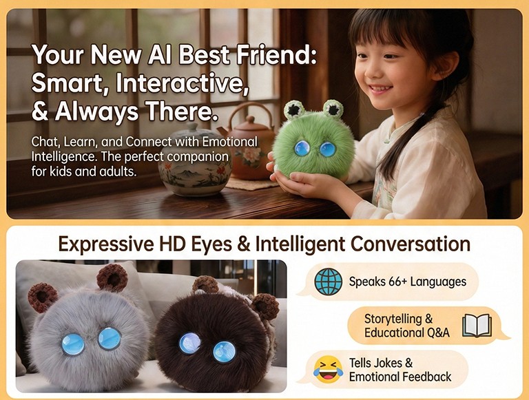 AI Voice Chat Plush Toy Smart Dialogue, Emotional Interaction & ChatGPT Integration