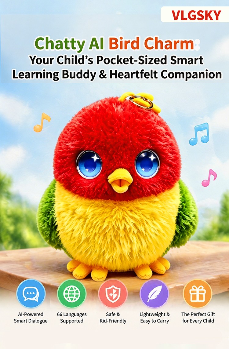 Kids Wearable AI Bird Toy with Voice Recognition and Lovely Expressions Kids Wearable AI Bird Toy with Voice Recognition and Lovely Expressions
