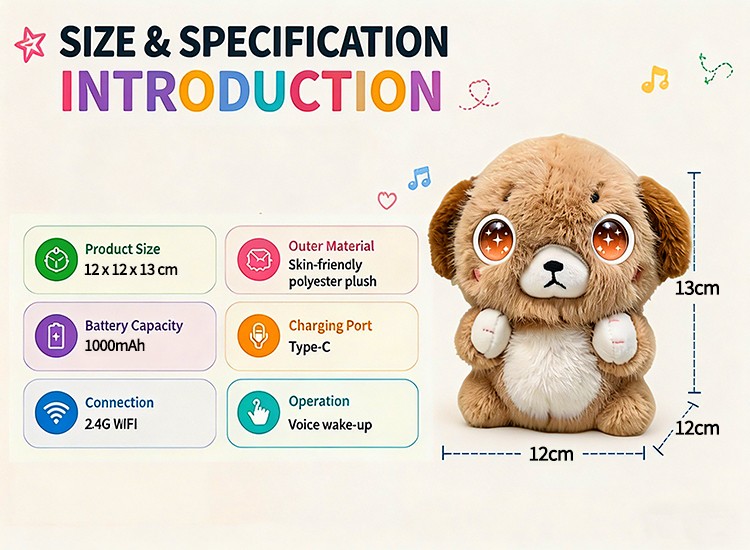 Interactive AI Dog Plush Toy with Voice and Expressions VLGSKY Interactive AI Dog Plush Toy with Voice and Expressions VLGSKY