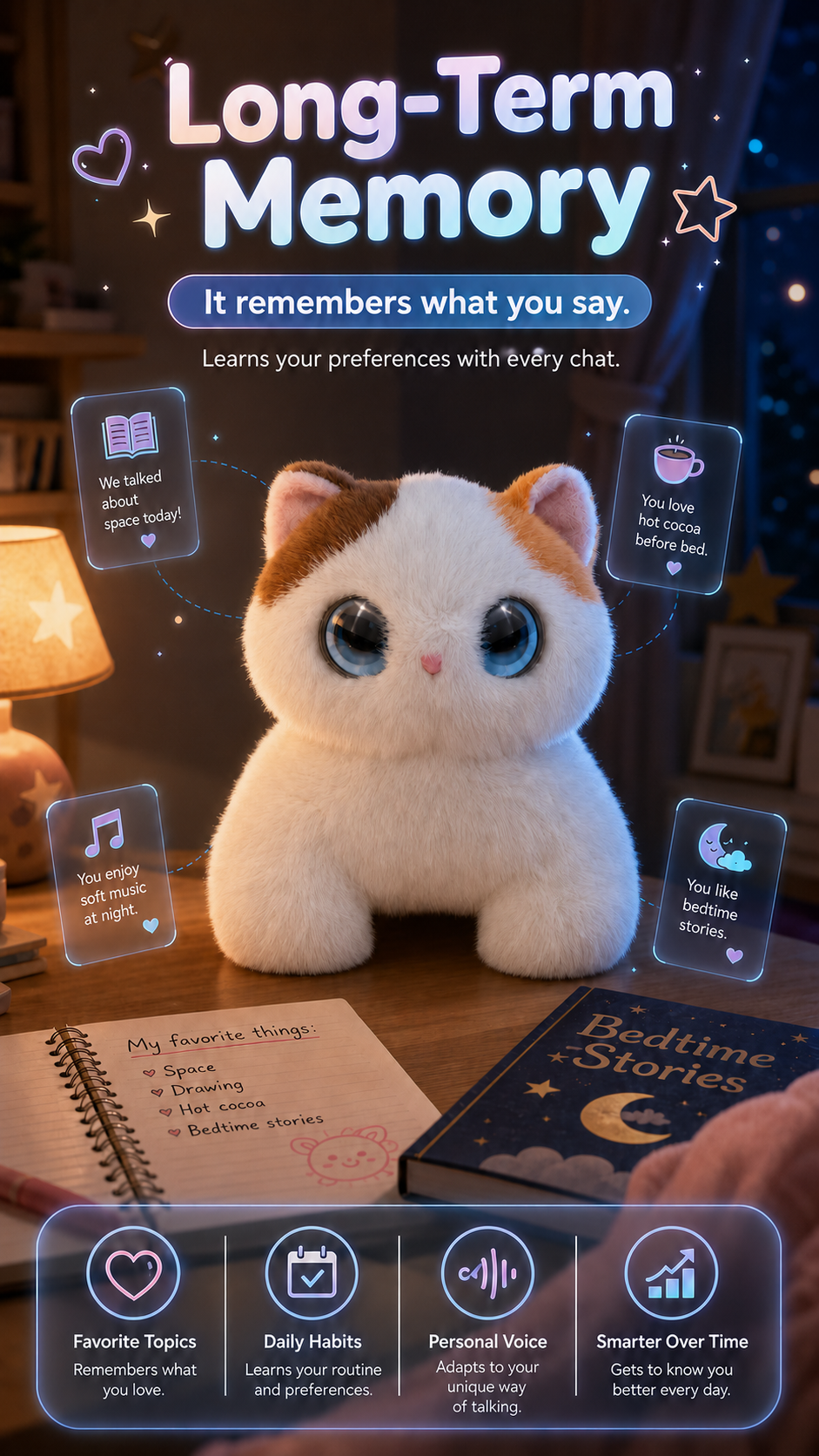 AI Calico Cat Spiritual Companion Robot Powered by Triple AI (ChatGPT, DeepSeek, Doubao) with Long-Term Memory, 60 Languages Smart Emotion Sensing AI Calico Cat Spiritual Companion Robot Powered by Triple AI (ChatGPT, DeepSeek, Doubao) with Long-Term Memory, 60 Languages Smart Emotion Sensing