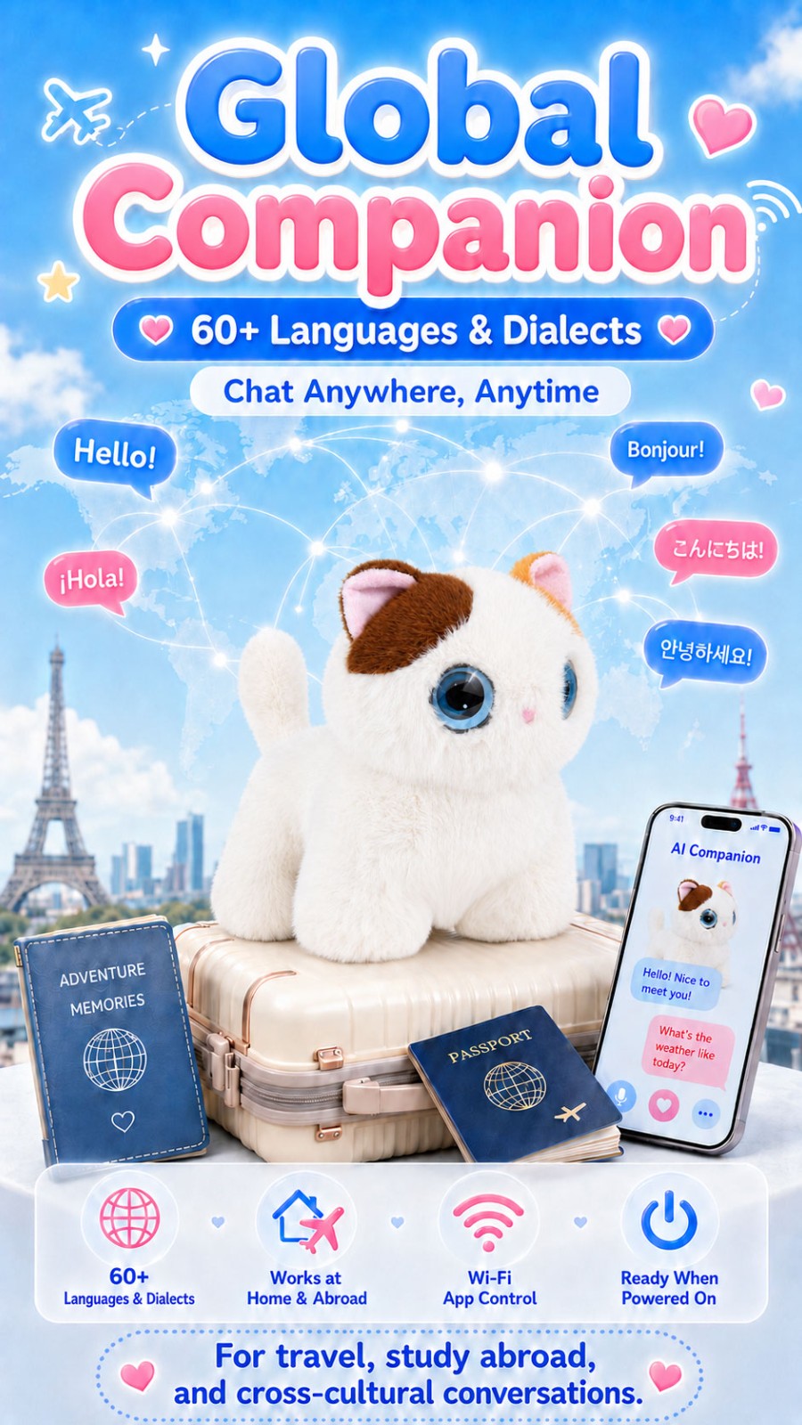 AI Calico Cat Spiritual Companion Robot Powered by Triple AI (ChatGPT, DeepSeek, Doubao) with Long-Term Memory, 60 Languages Smart Emotion Sensing AI Calico Cat Spiritual Companion Robot Powered by Triple AI (ChatGPT, DeepSeek, Doubao) with Long-Term Memory, 60 Languages Smart Emotion Sensing