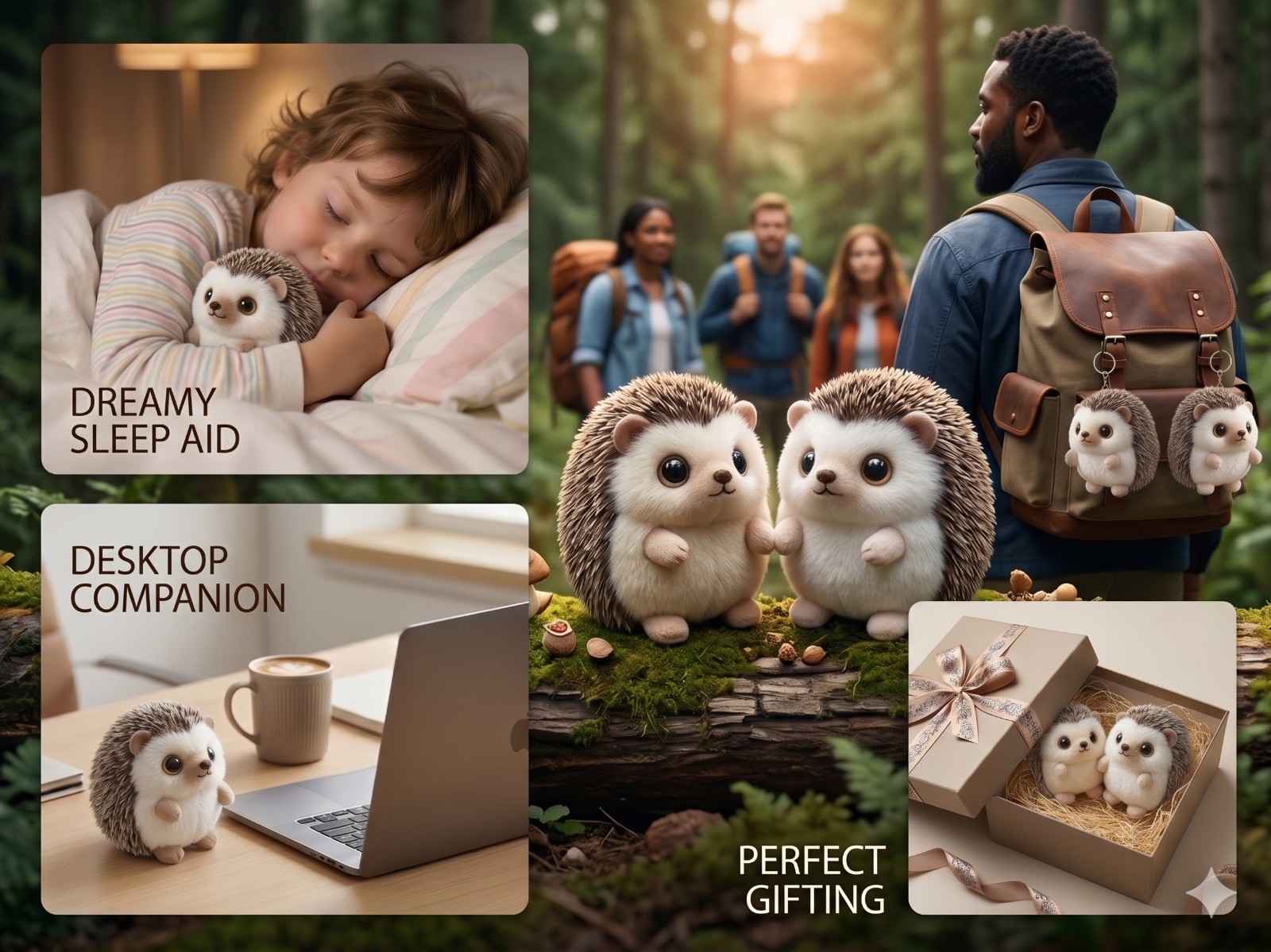 VLGSKY Cute AI Hedgehog Toy Interactive Plush Companion